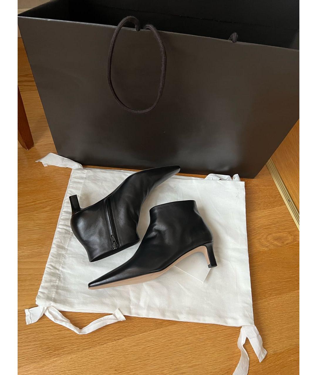 THE ROW Черные кожаные ботильоны, фото 3