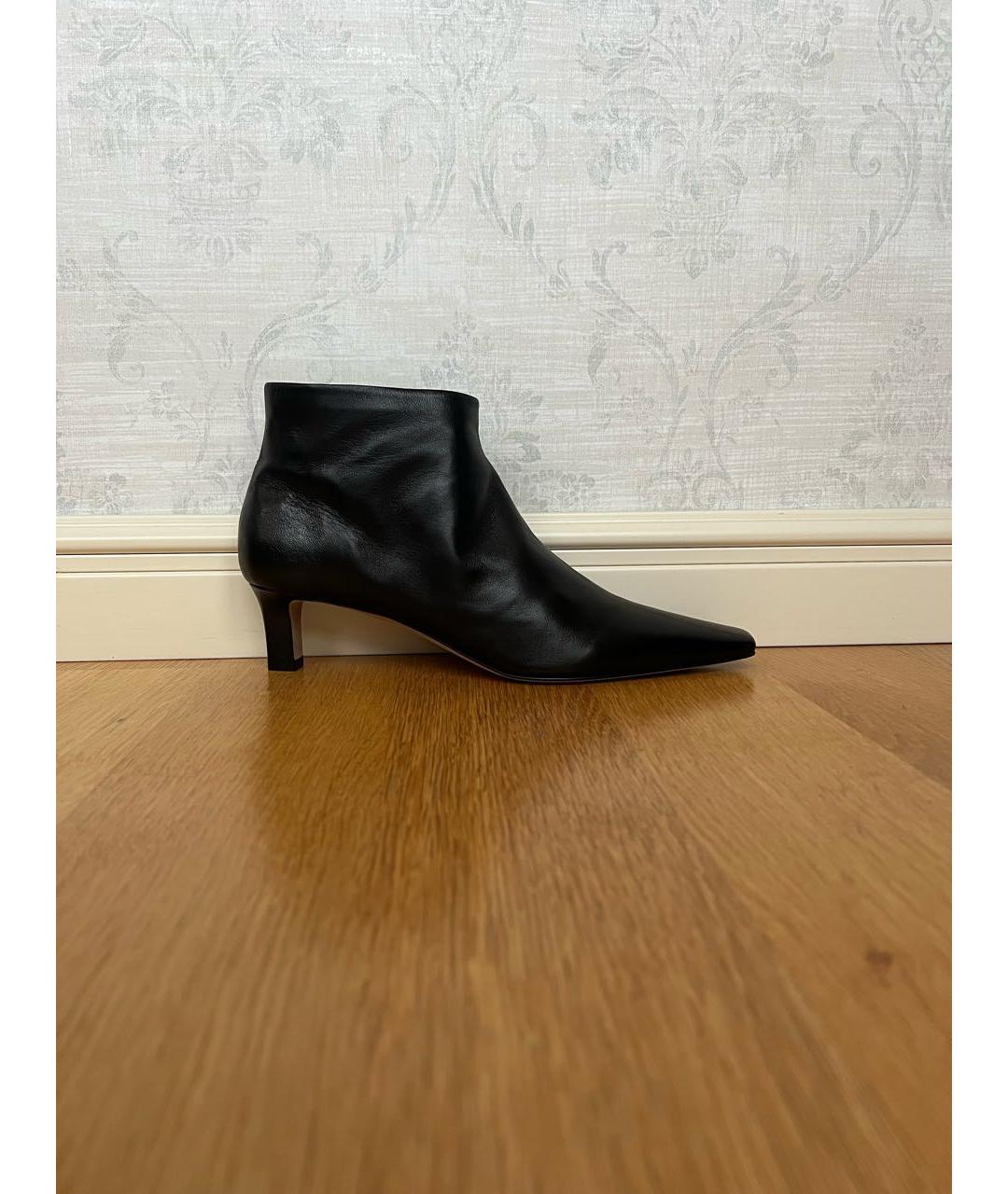 THE ROW Черные кожаные ботильоны, фото 5