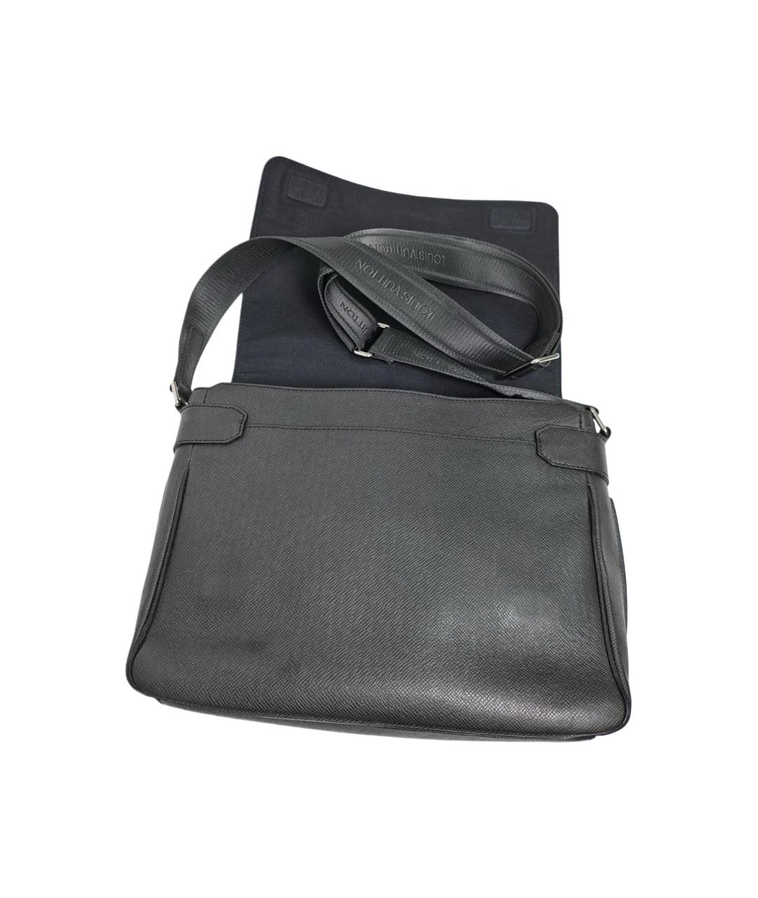 LOUIS VUITTON Черная кожаная сумка на плечо, фото 7