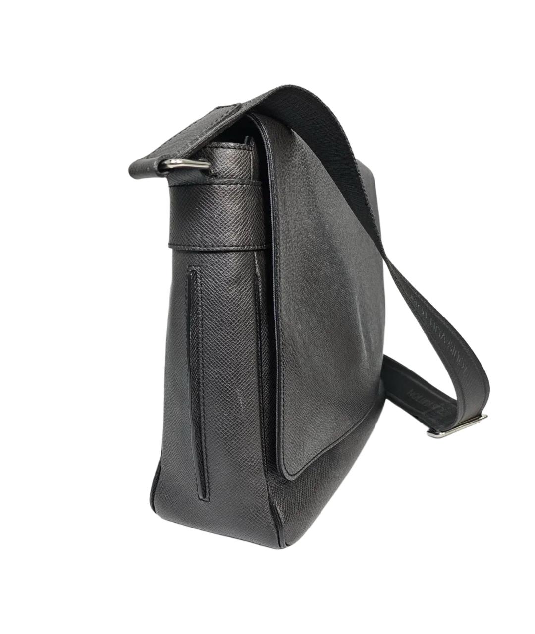 LOUIS VUITTON Черная кожаная сумка на плечо, фото 5