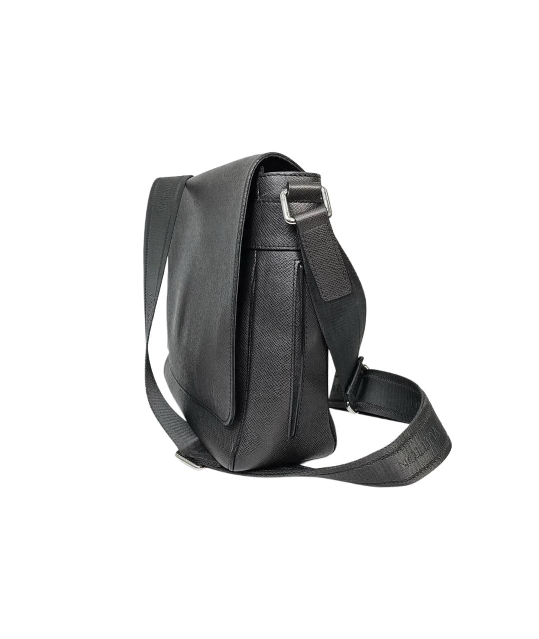 LOUIS VUITTON Черная кожаная сумка на плечо, фото 4