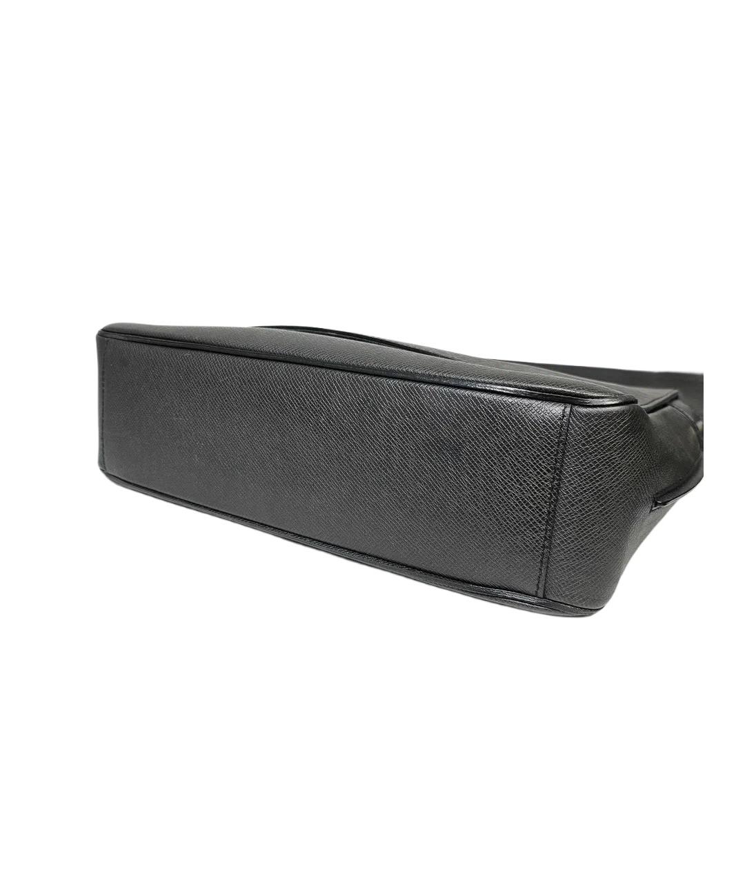 LOUIS VUITTON Черная кожаная сумка на плечо, фото 6