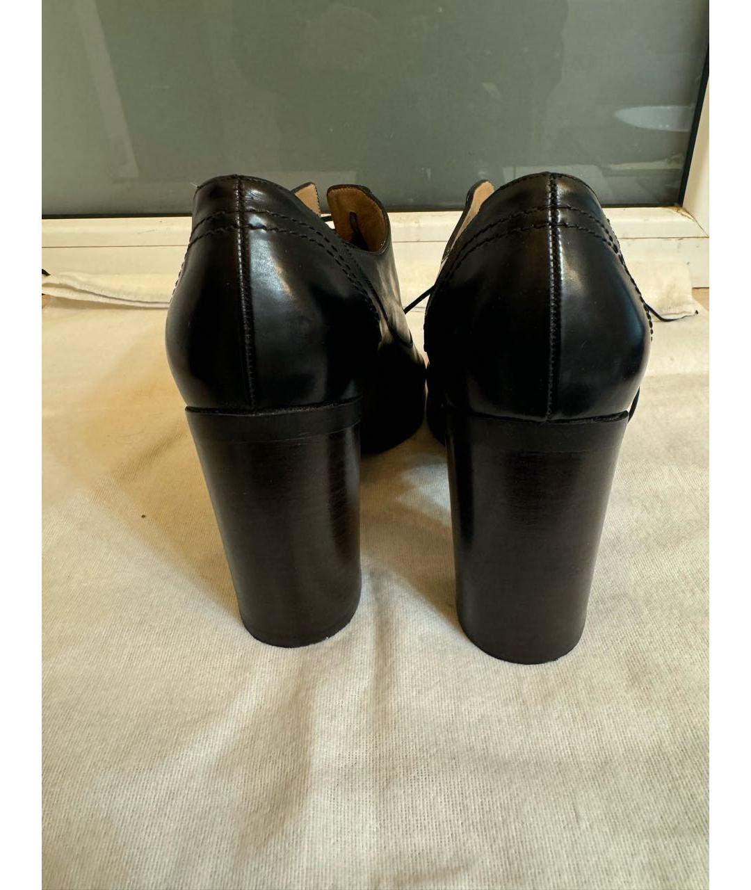 FERRAGAMO Черные кожаные ботинки, фото 4