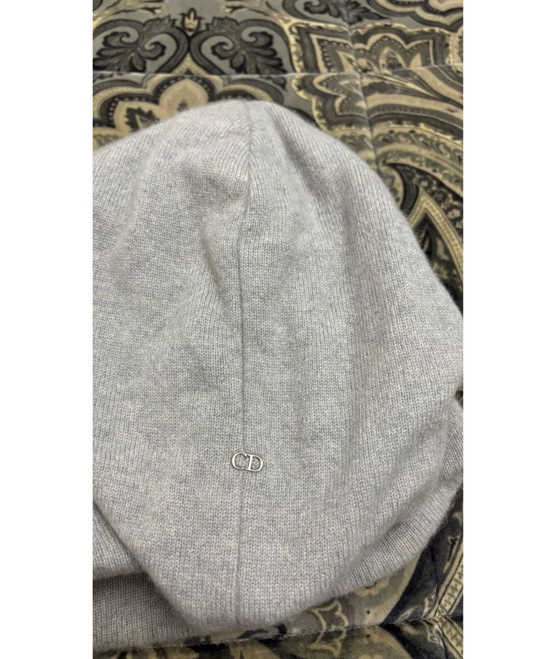 CHRISTIAN DIOR Серая шерстяная шапка, фото 4
