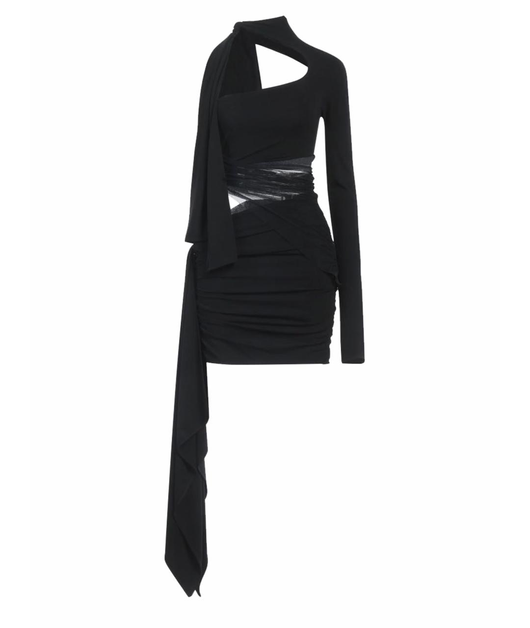 MUGLER Черное вискозное вечернее платье, фото 1