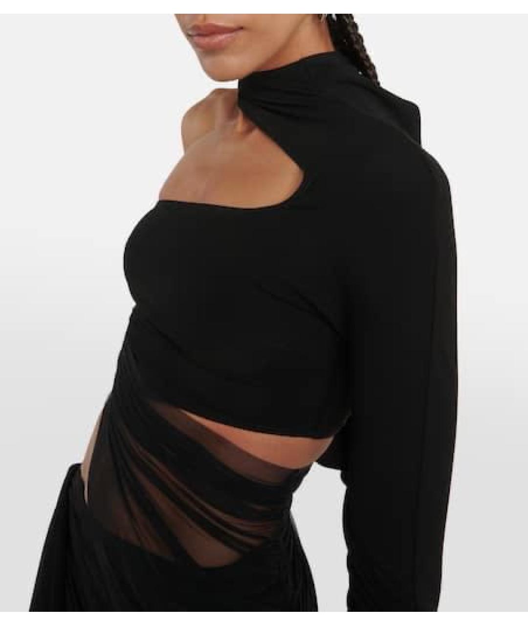 MUGLER Черное вискозное вечернее платье, фото 7