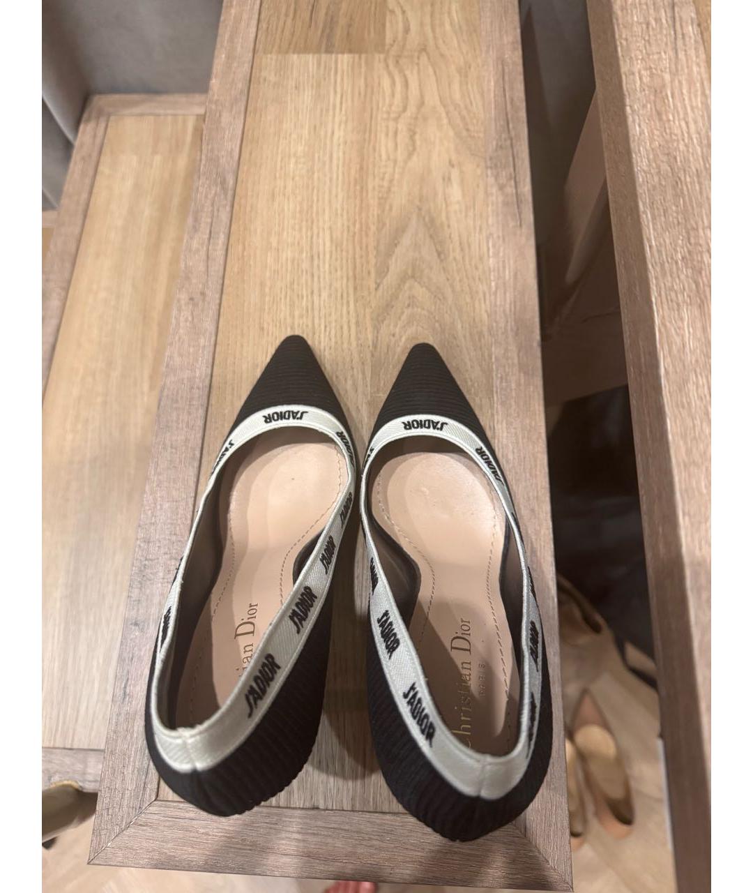 CHRISTIAN DIOR Черные текстильные туфли, фото 3