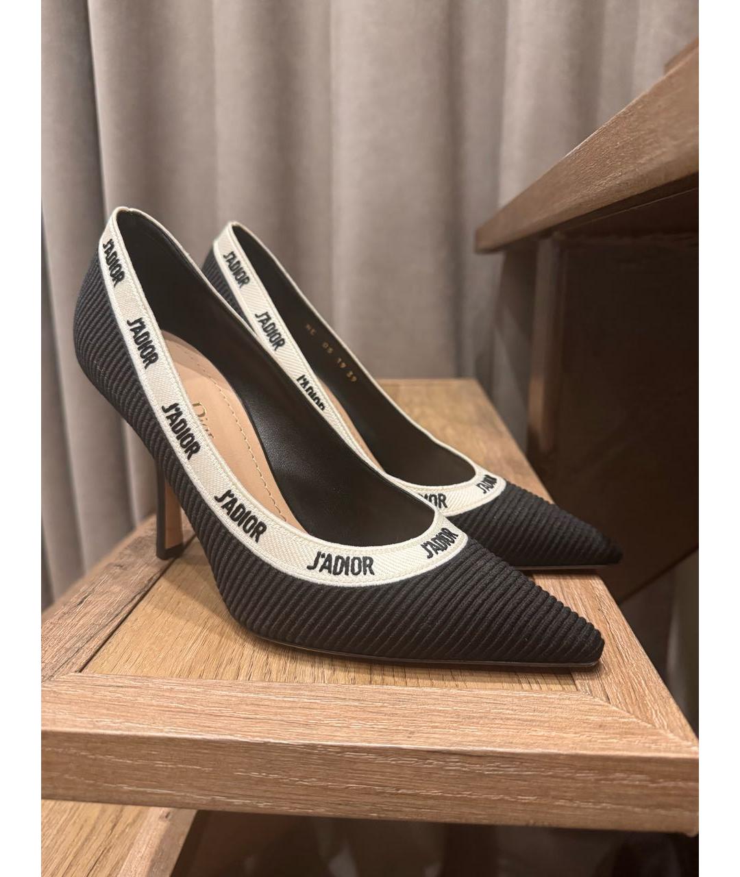 CHRISTIAN DIOR Черные текстильные туфли, фото 6