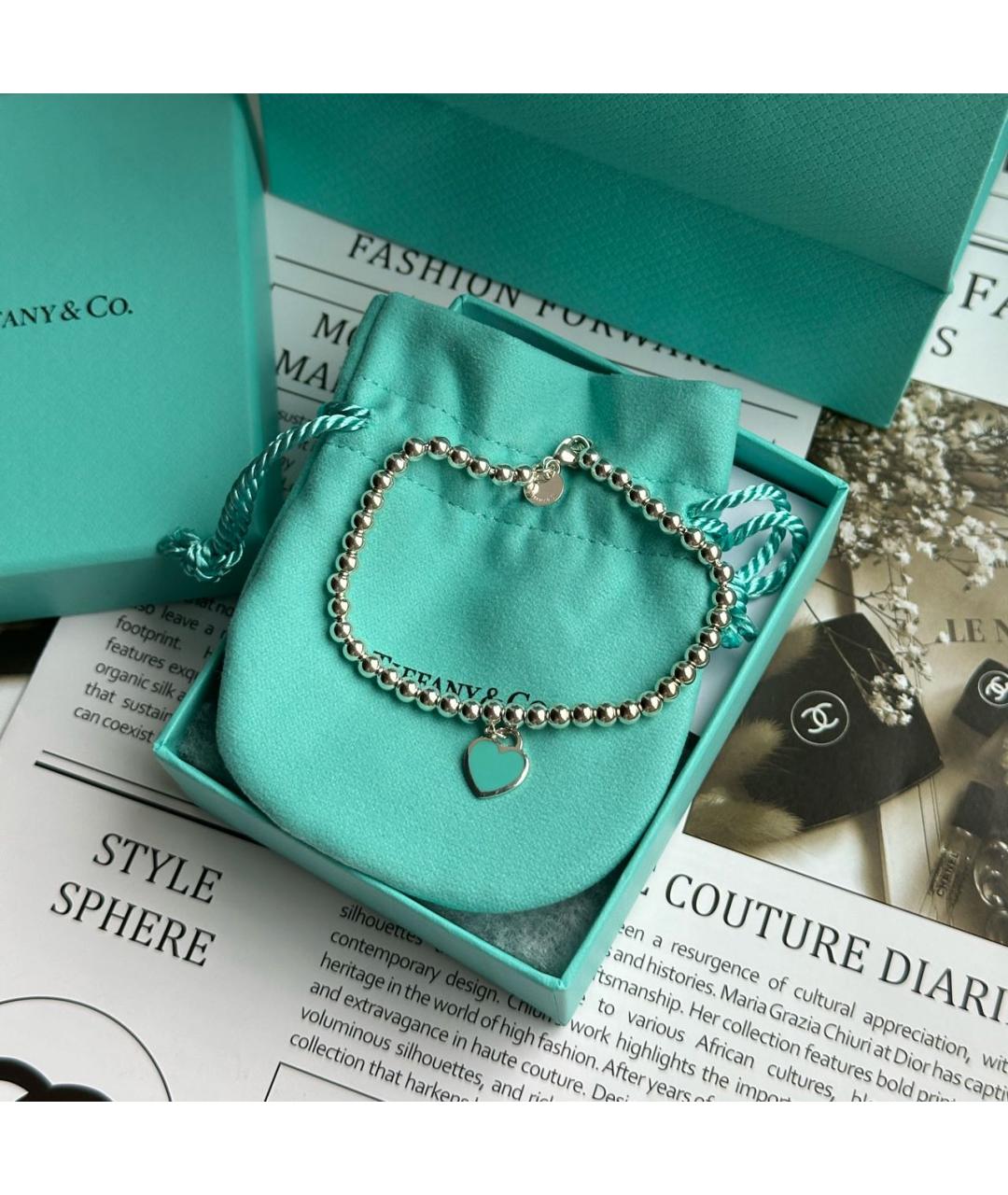 TIFFANY&CO Бирюзовый серебряный браслет, фото 2