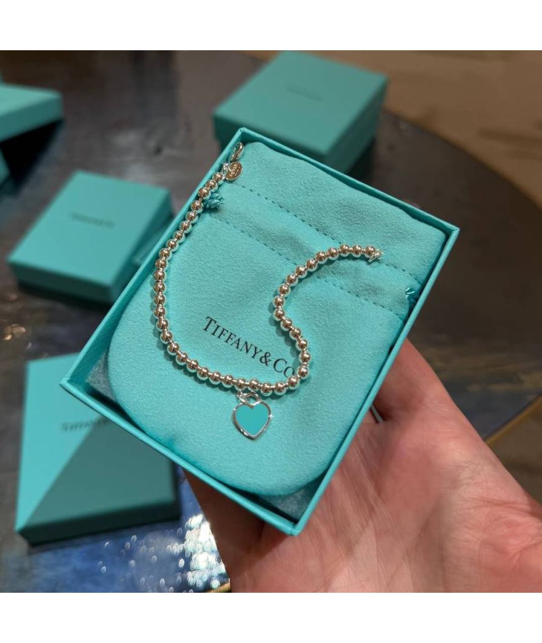 TIFFANY&CO Бирюзовый серебряный браслет, фото 5