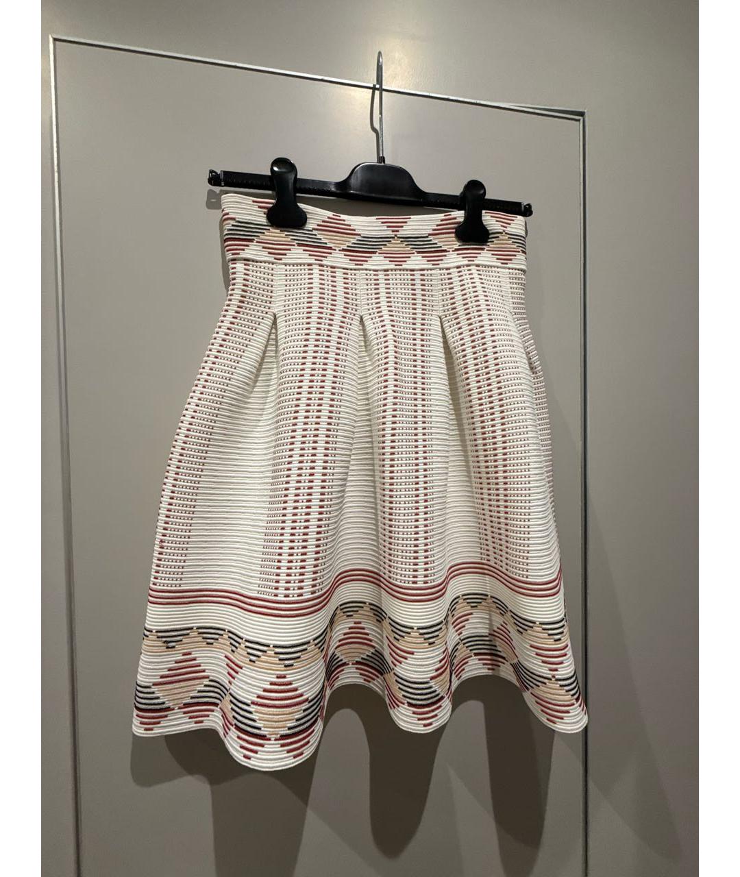 MAJE Белая вискозная юбка мини, фото 7