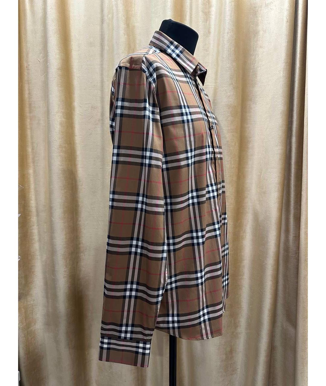 BURBERRY Бежевая хлопковая кэжуал рубашка, фото 3