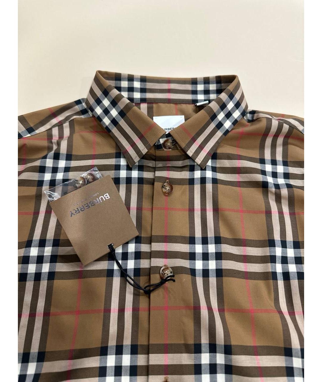 BURBERRY Бежевая хлопковая кэжуал рубашка, фото 6