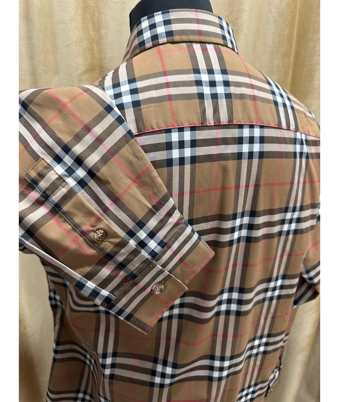 BURBERRY Бежевая хлопковая кэжуал рубашка, фото 4