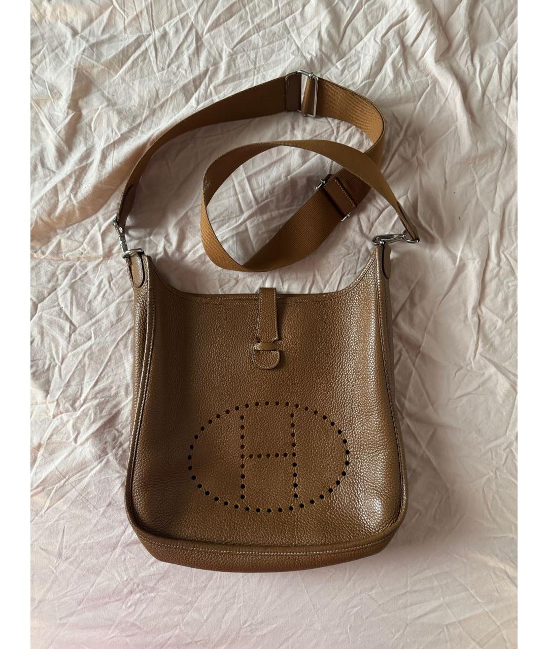 HERMES Коричневая кожаная сумка через плечо, фото 8