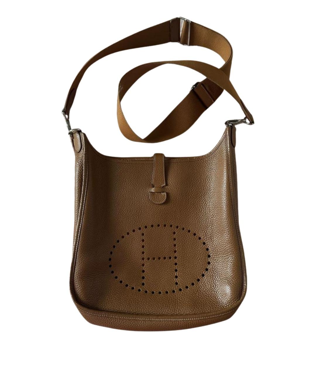 HERMES Коричневая кожаная сумка через плечо, фото 1