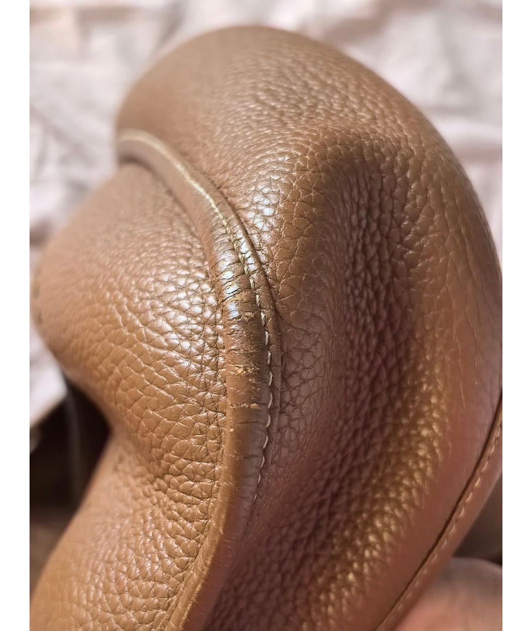 HERMES Коричневая кожаная сумка через плечо, фото 6