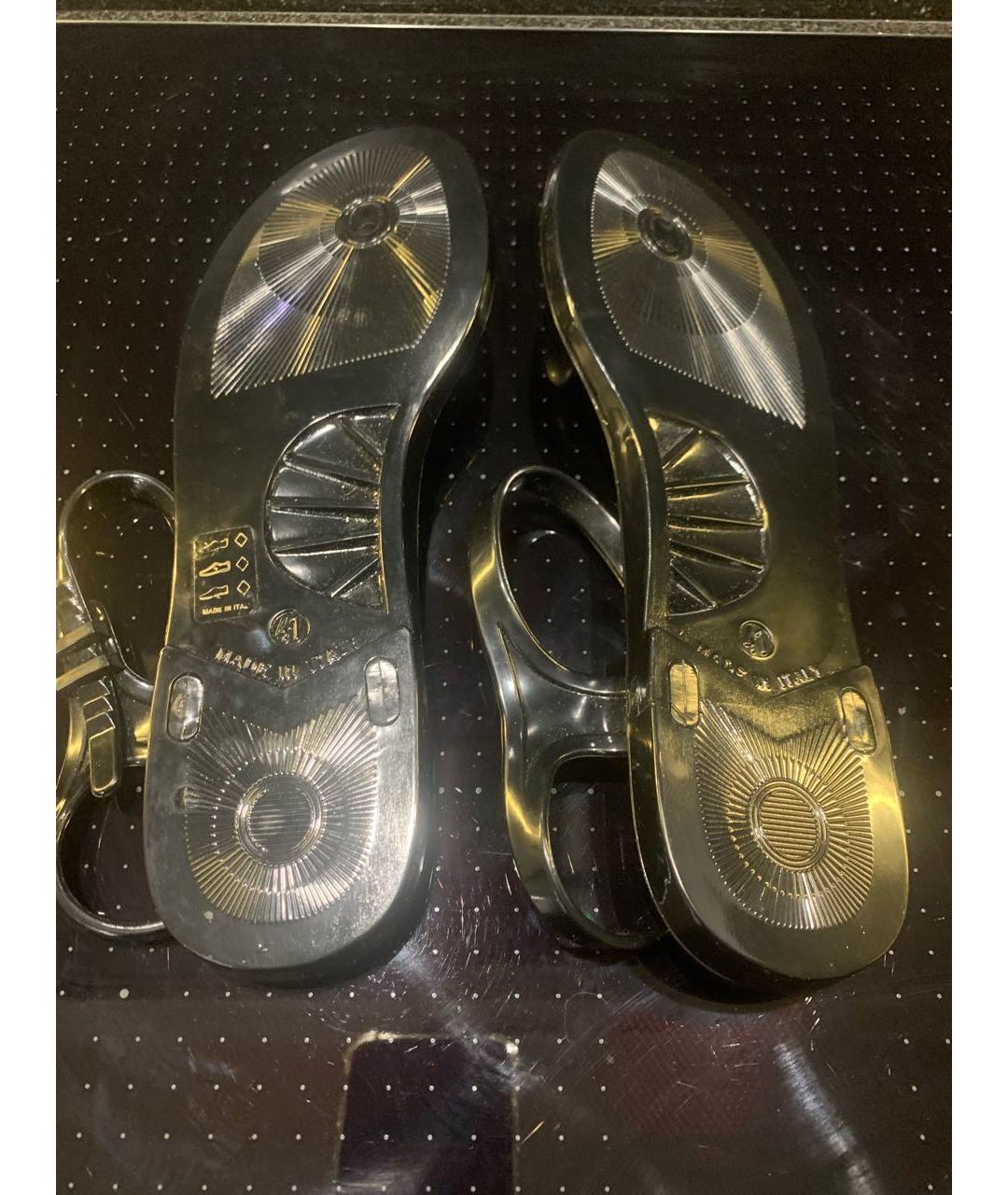 CHANEL Черные резиновые сандалии, фото 3