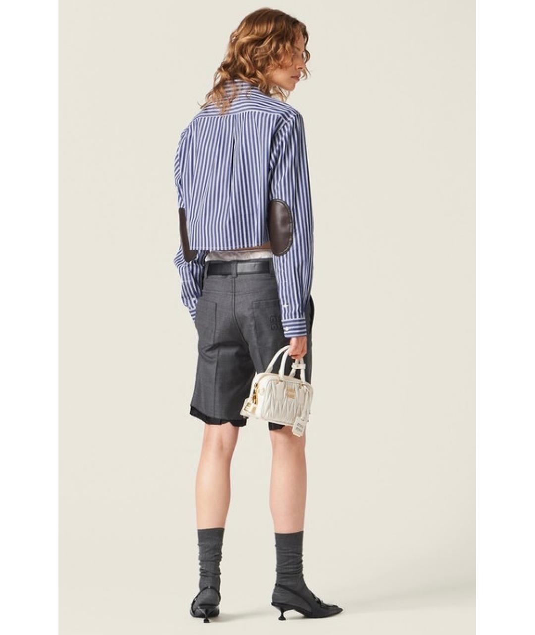 MIU MIU Серые шерстяные шорты, фото 3