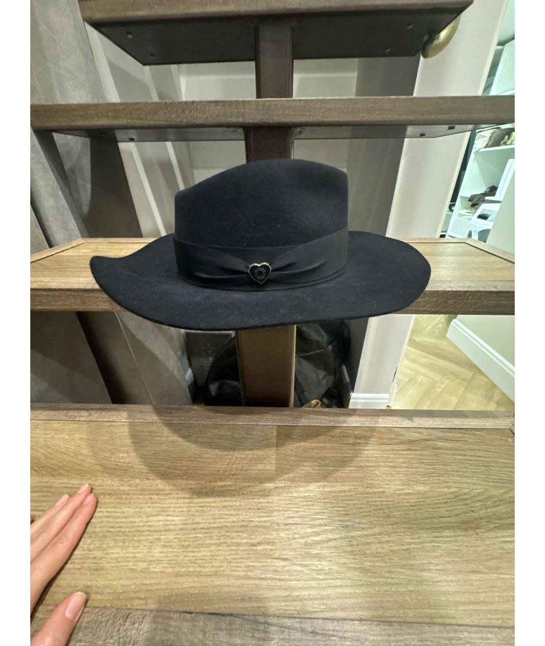 HERMES Черная шерстяная шляпа, фото 2