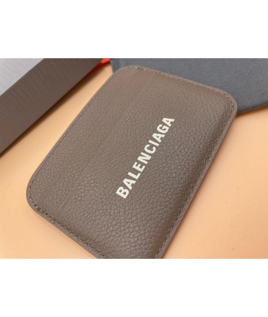 BALENCIAGA Коричневый кожаный кардхолдер, фото 4
