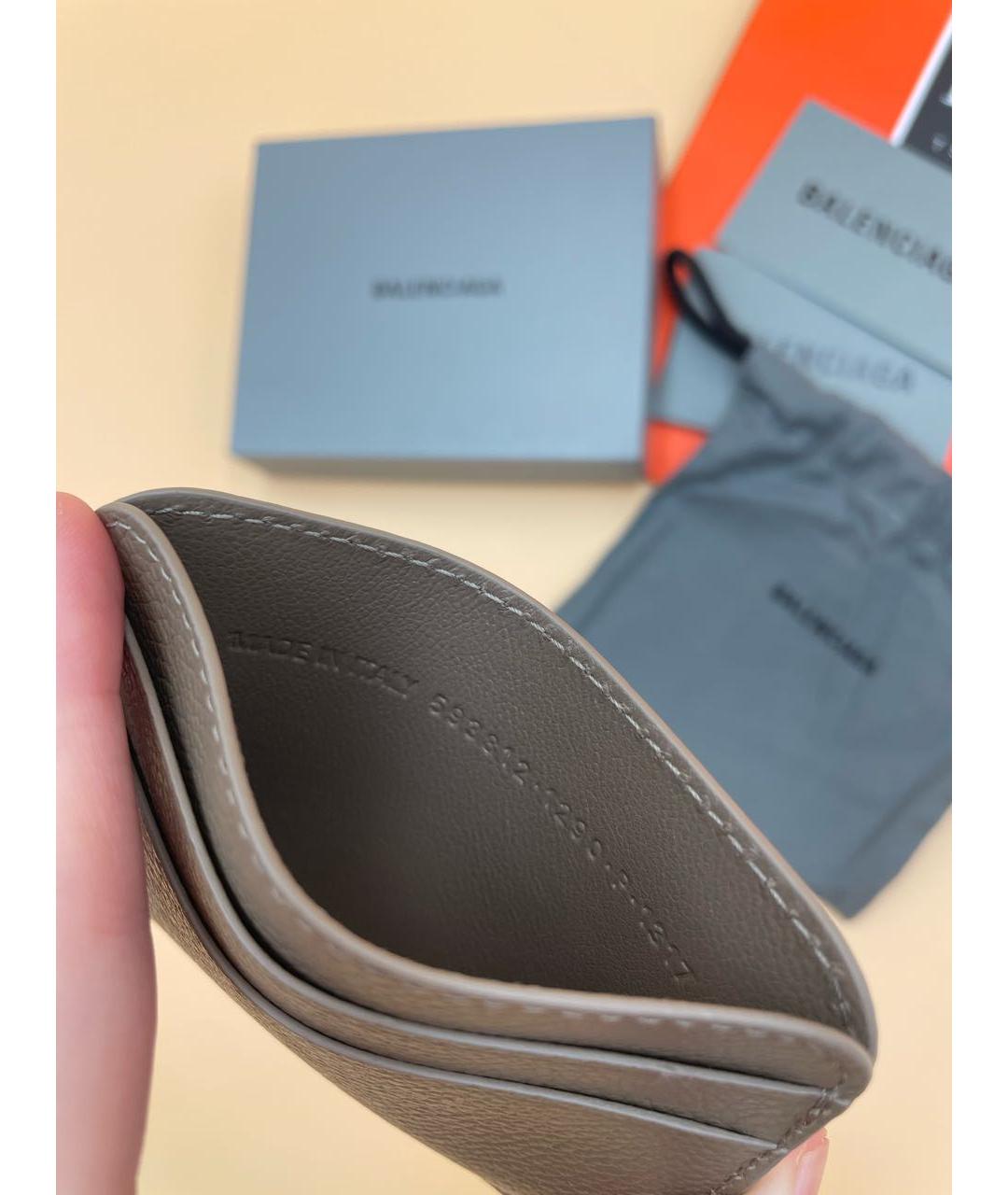 BALENCIAGA Коричневый кожаный кардхолдер, фото 3