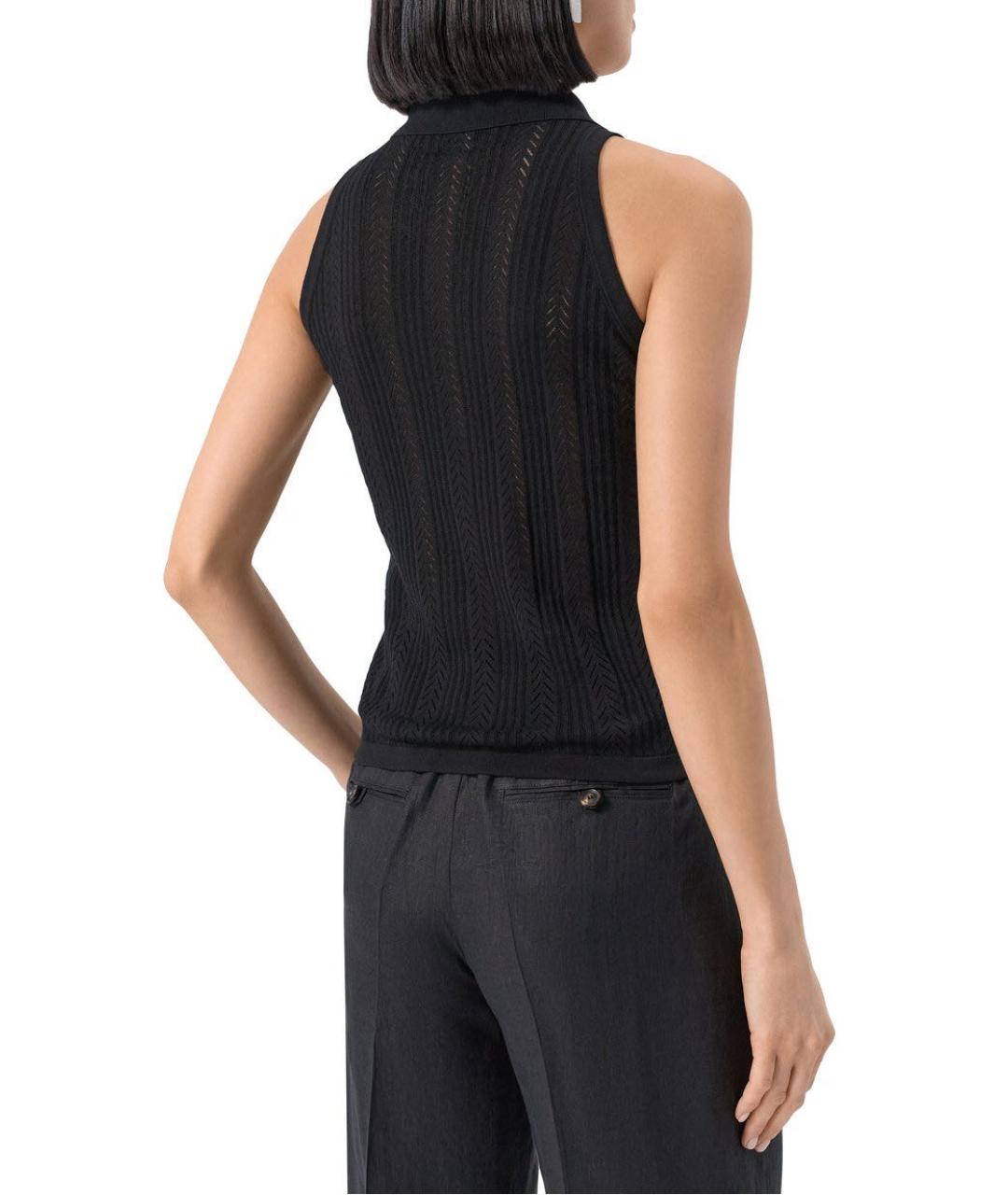 KITON Черная хлопко-эластановая майка, фото 4