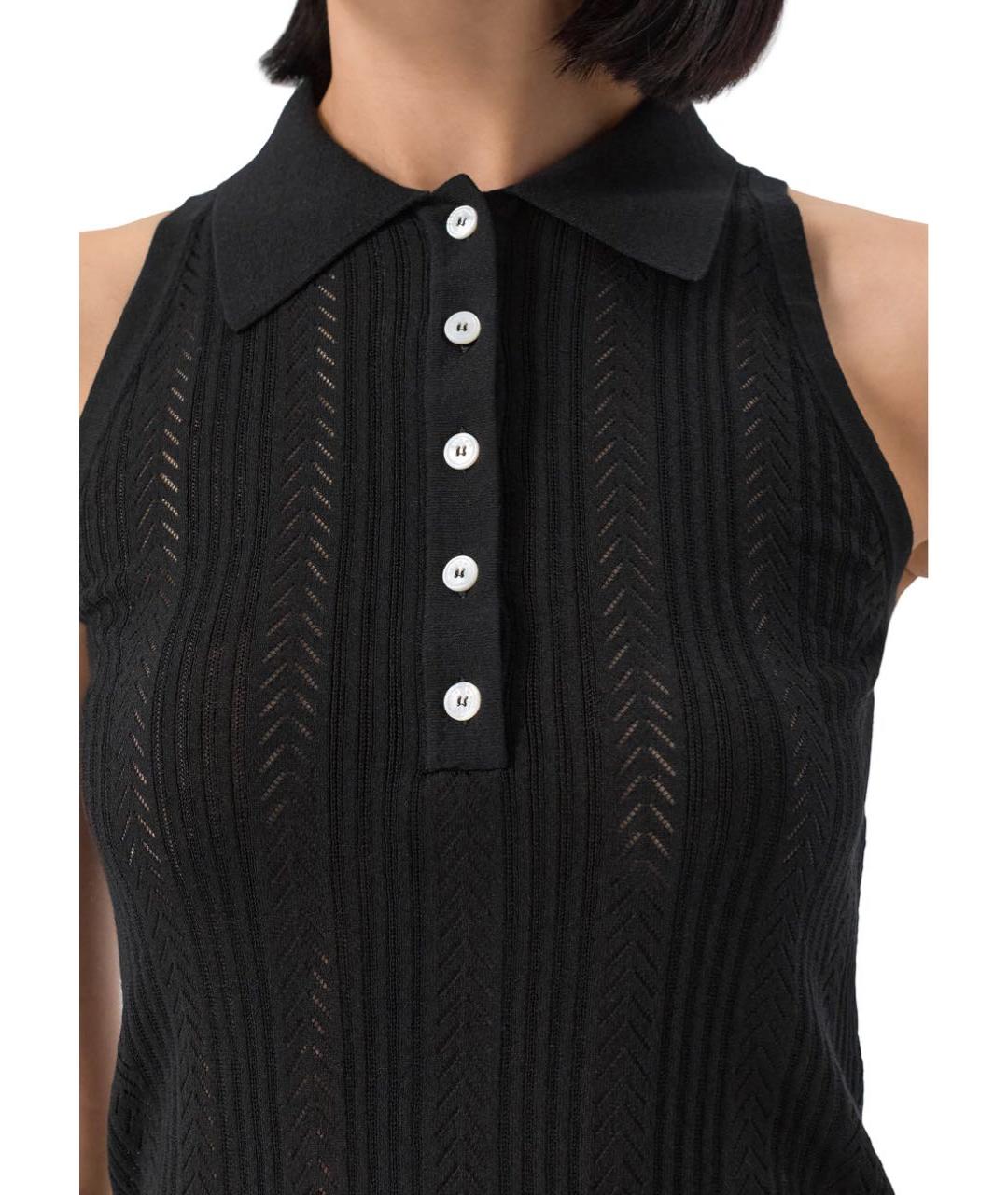 KITON Черная хлопко-эластановая майка, фото 5