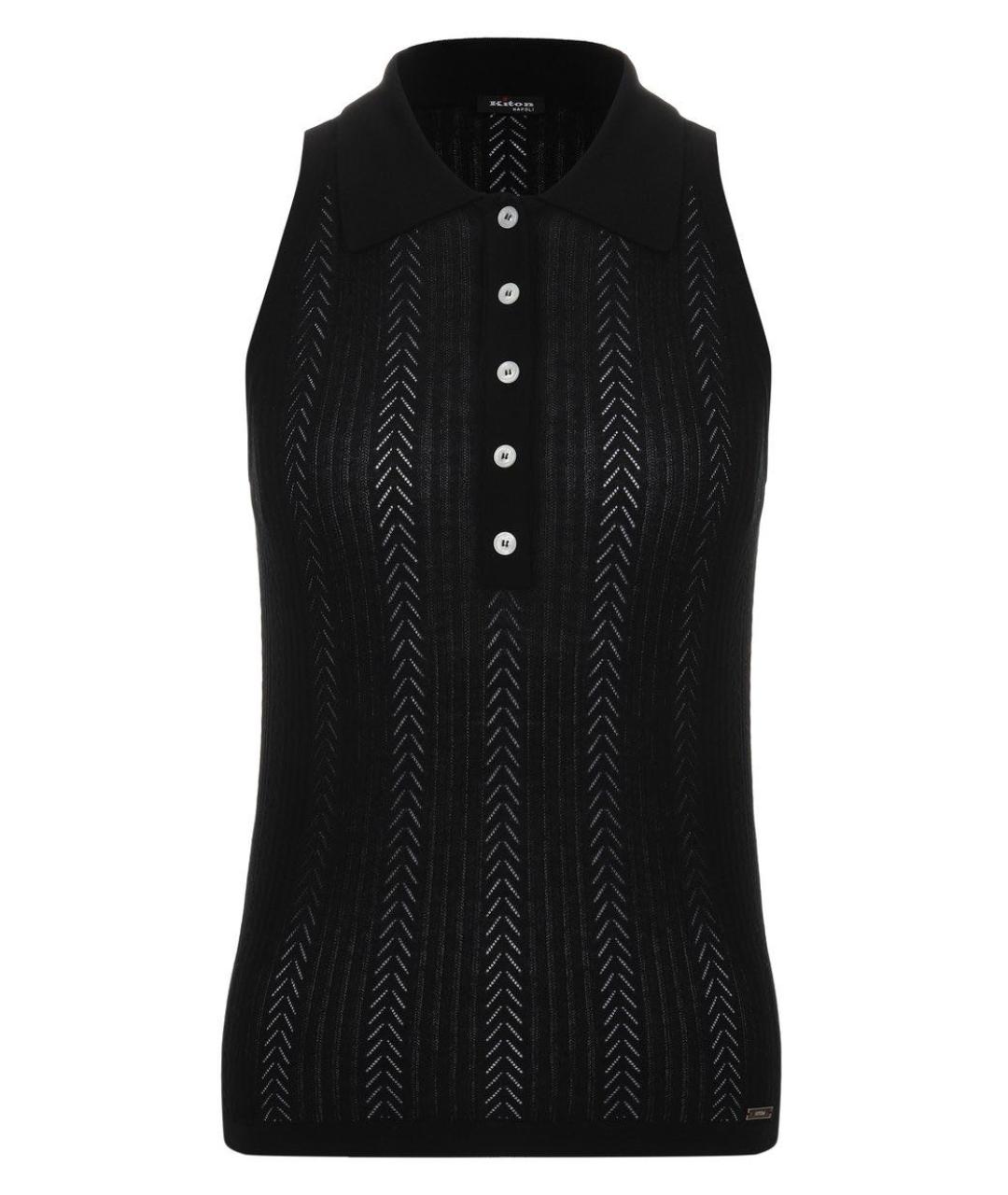 KITON Черная хлопко-эластановая майка, фото 1