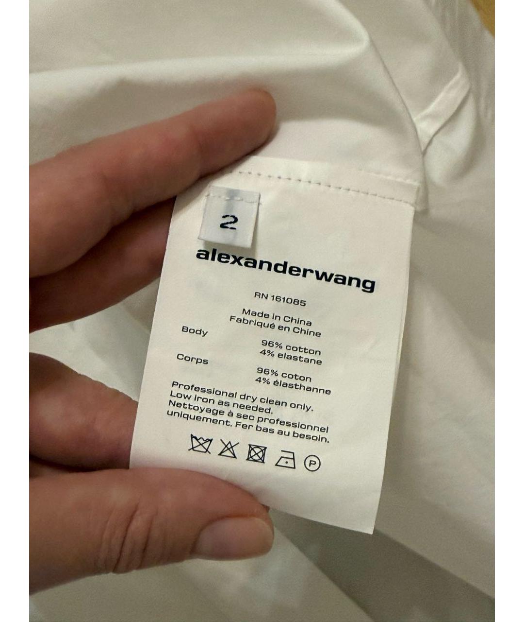 ALEXANDER WANG Белая хлопковая юбка миди, фото 4