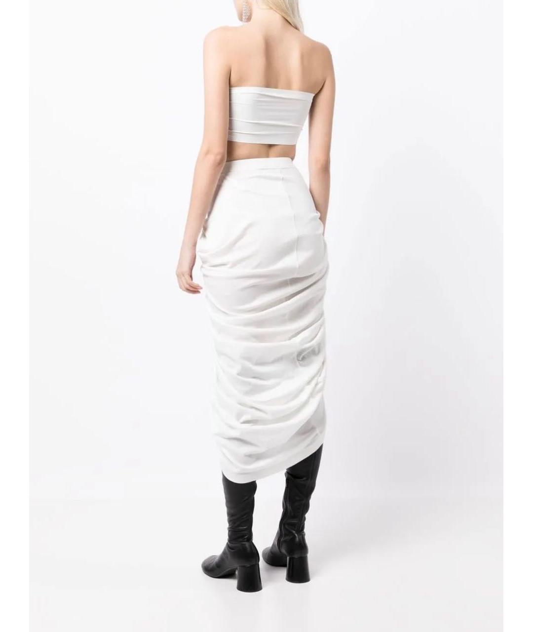 ALEXANDER WANG Белая хлопковая юбка миди, фото 7
