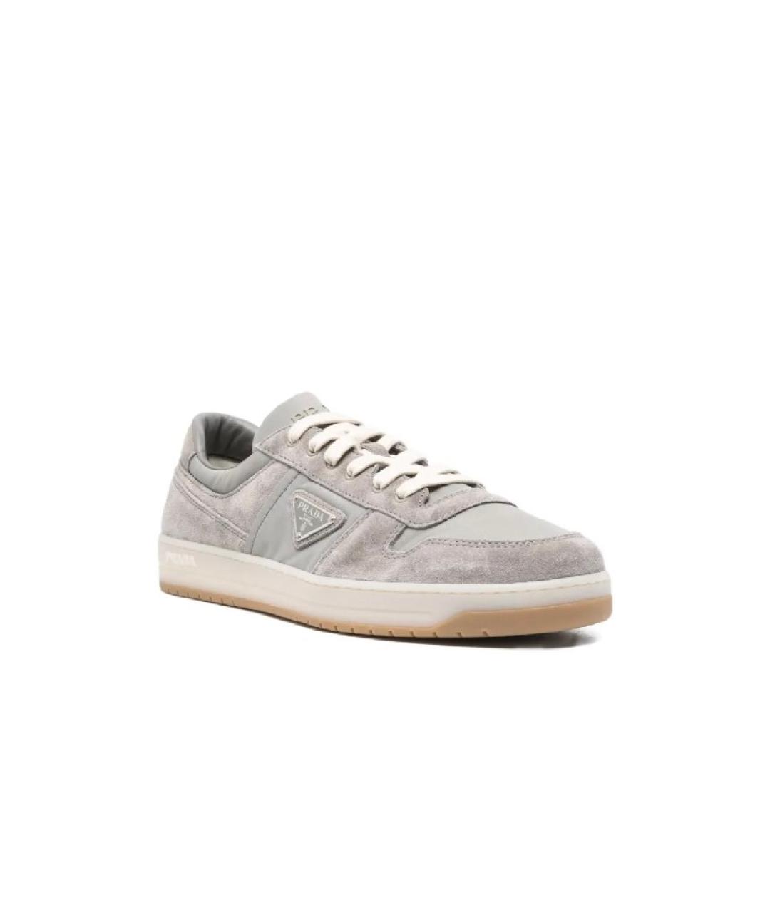 PRADA Серые замшевые низкие кроссовки / кеды, фото 2