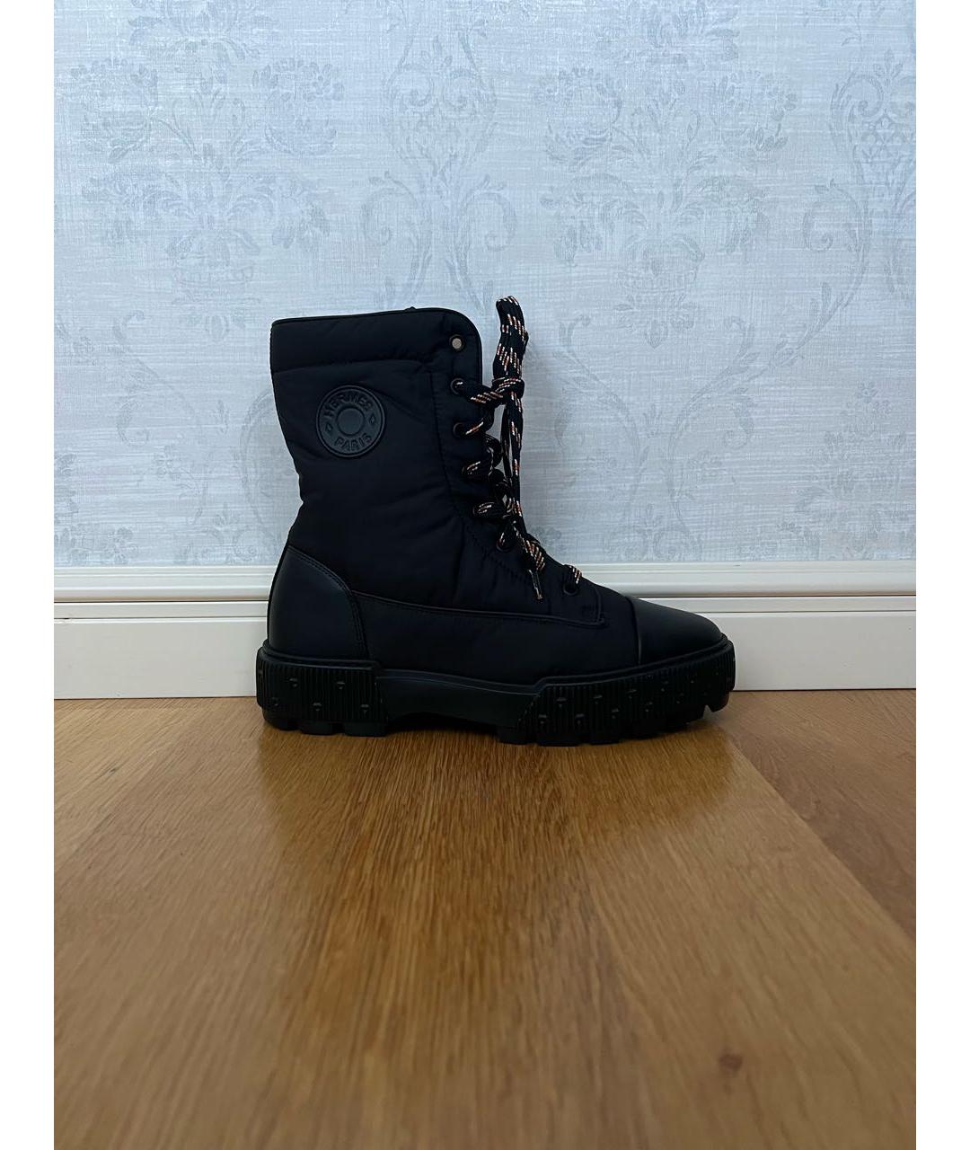 HERMES Черные синтетические ботинки, фото 5