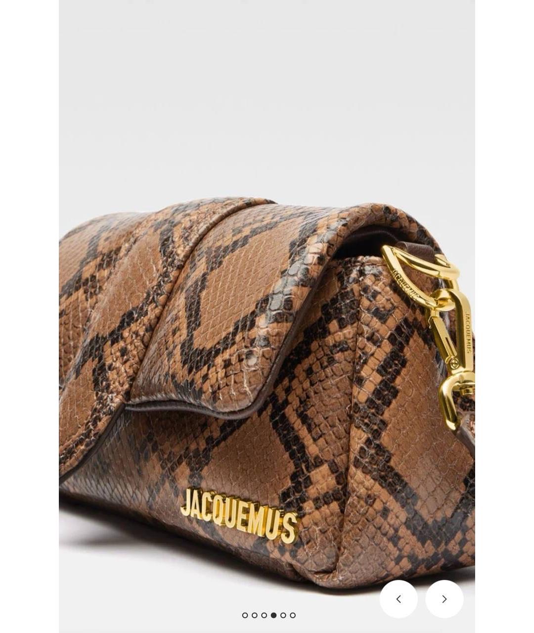 JACQUEMUS Коричневая кожаная сумка через плечо, фото 4
