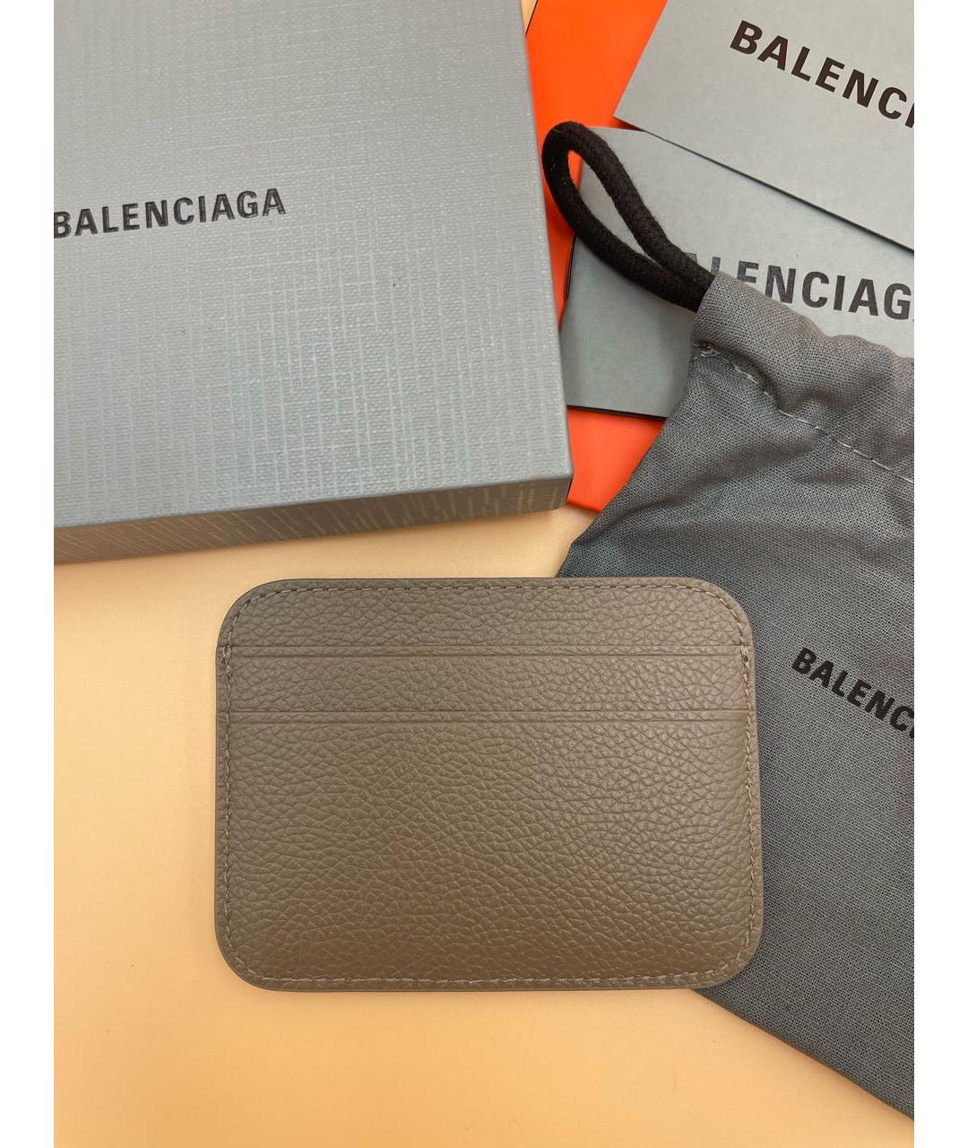 BALENCIAGA Коричневый кожаный кардхолдер, фото 2