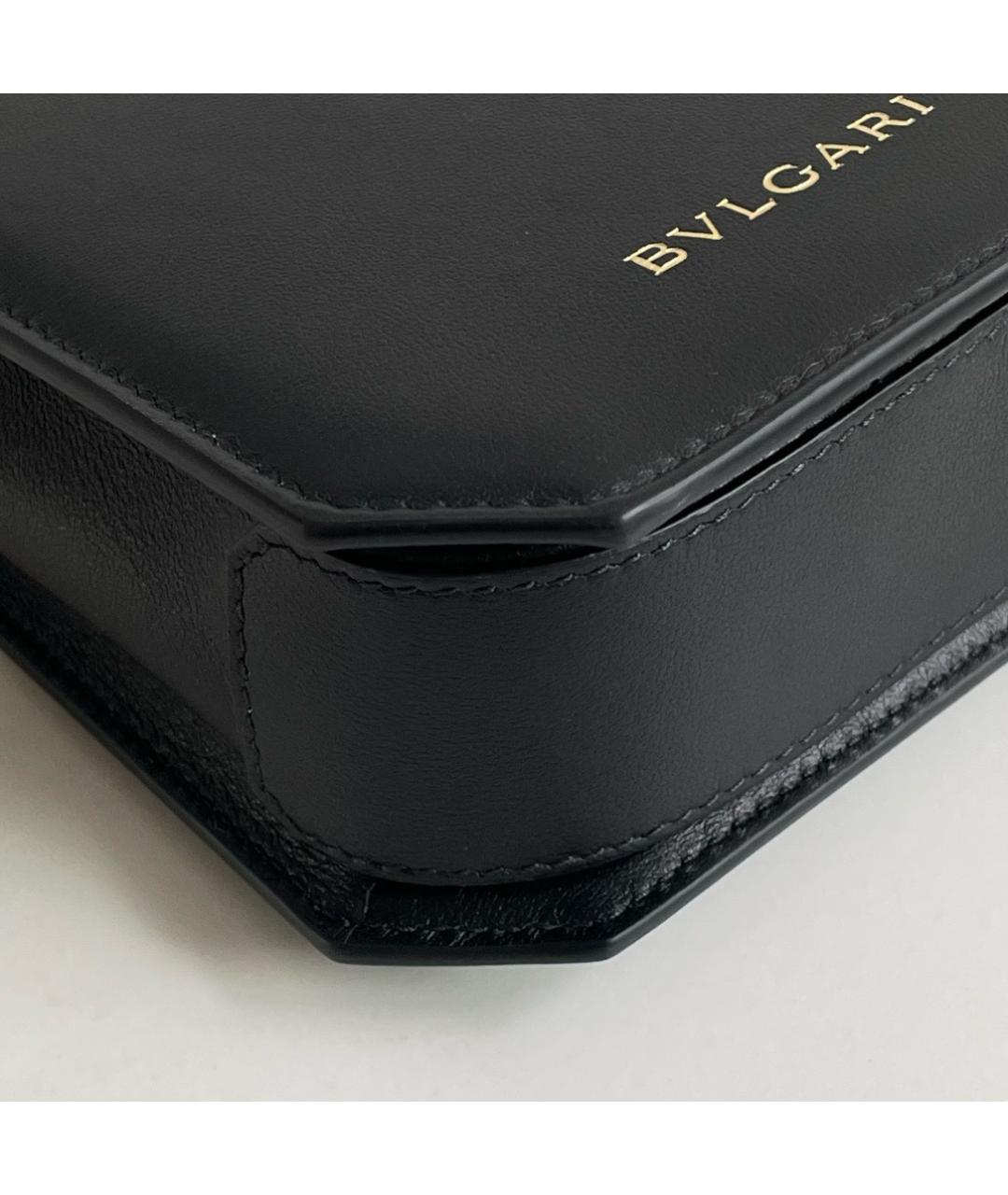 BVLGARI Черная кожаная сумка с короткими ручками, фото 5