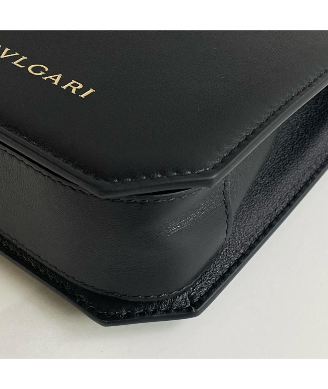 BVLGARI Черная кожаная сумка с короткими ручками, фото 6