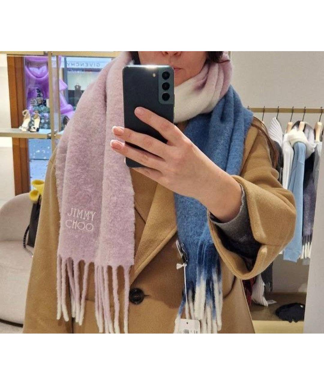 JIMMY CHOO Мульти шерстяной шарф, фото 7