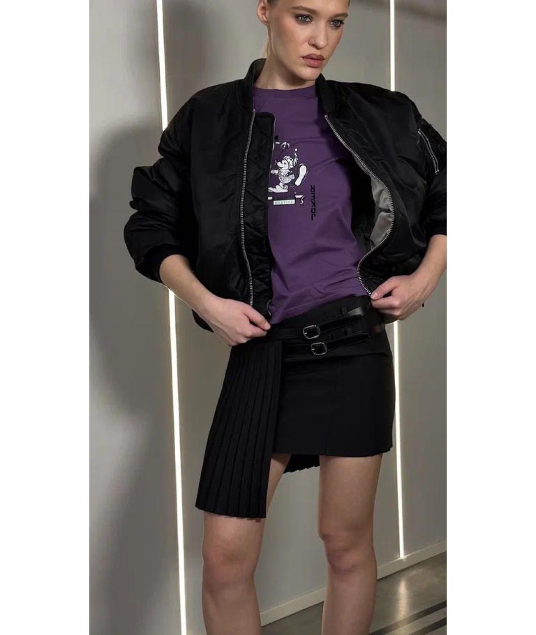 COPERNI Черная полиэстеровая юбка мини, фото 4