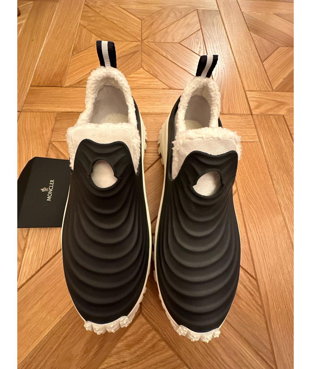 MONCLER Темно-синие резиновые низкие кроссовки / кеды, фото 2