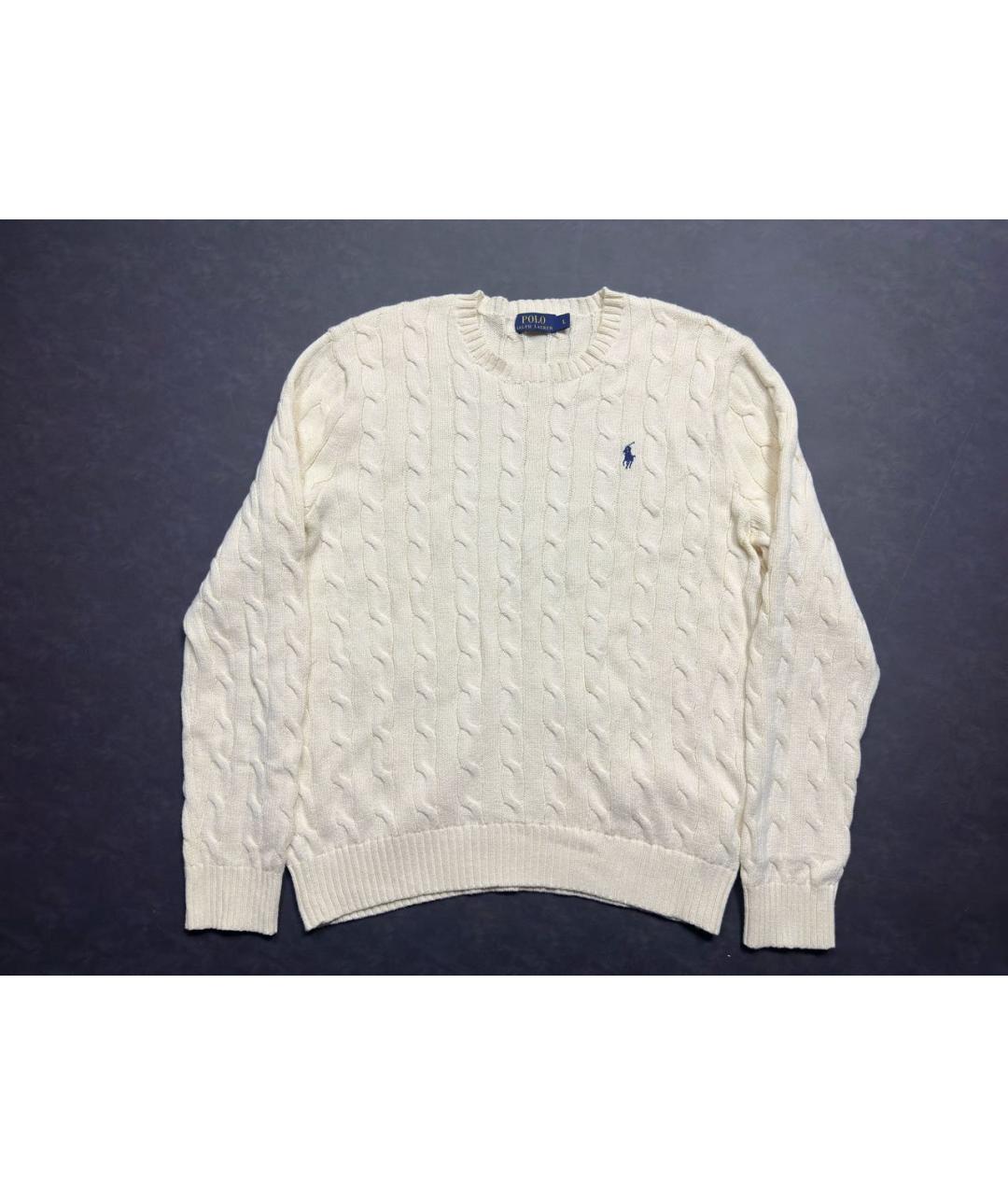 POLO RALPH LAUREN Бежевый хлопковый джемпер / свитер, фото 8