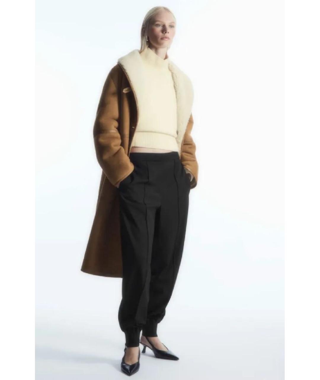 COS Черные вискозные брюки широкие, фото 6