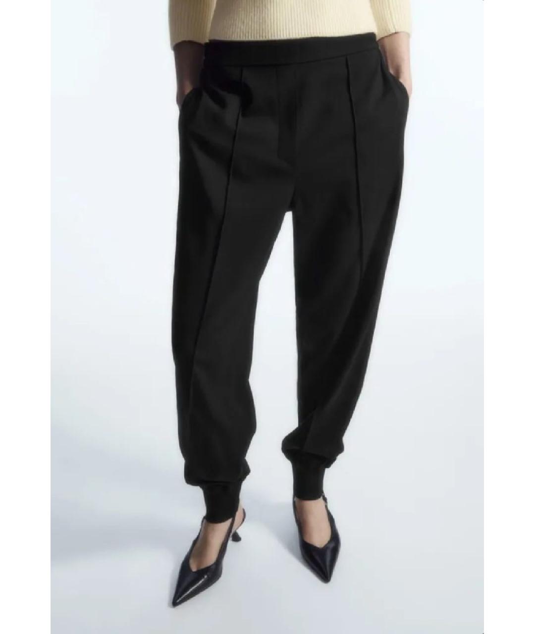 COS Черные вискозные брюки широкие, фото 4