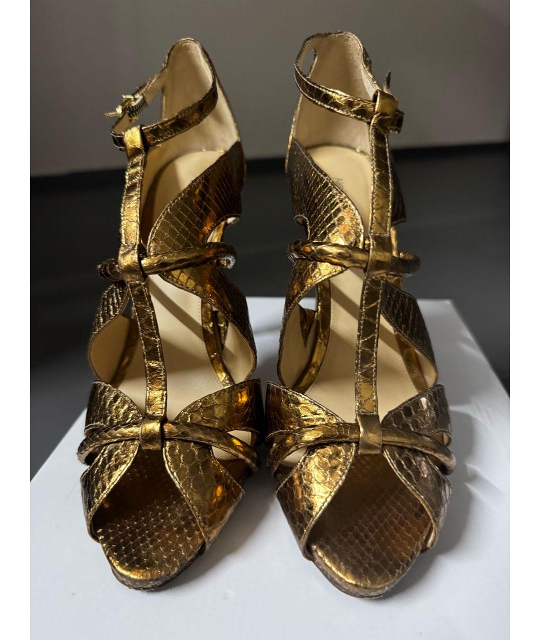 ALEXANDRE BIRMAN Золотые туфли из экзотической кожи, фото 2