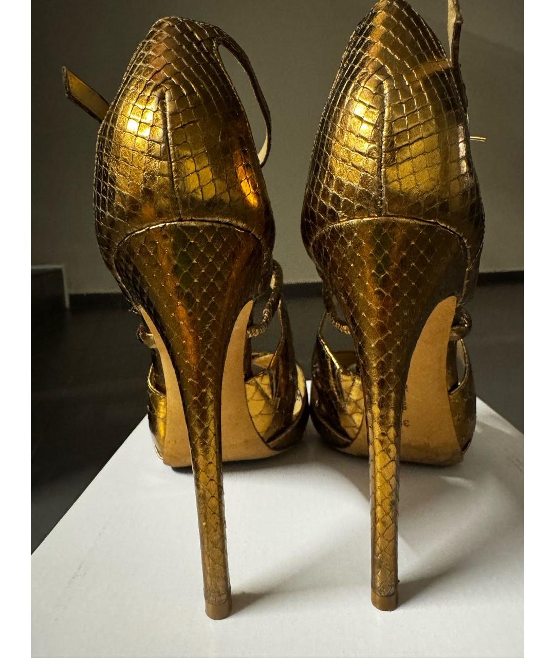 ALEXANDRE BIRMAN Золотые туфли из экзотической кожи, фото 3