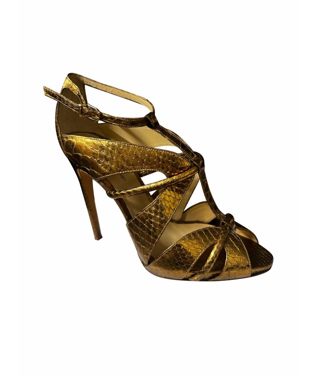 ALEXANDRE BIRMAN Золотые туфли из экзотической кожи, фото 1