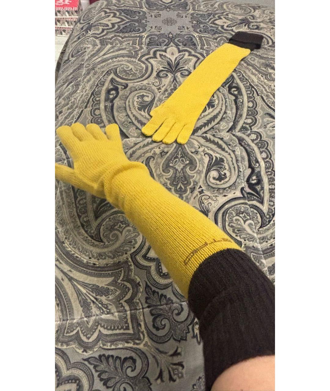 ETRO Желтые шерстяные перчатки, фото 4