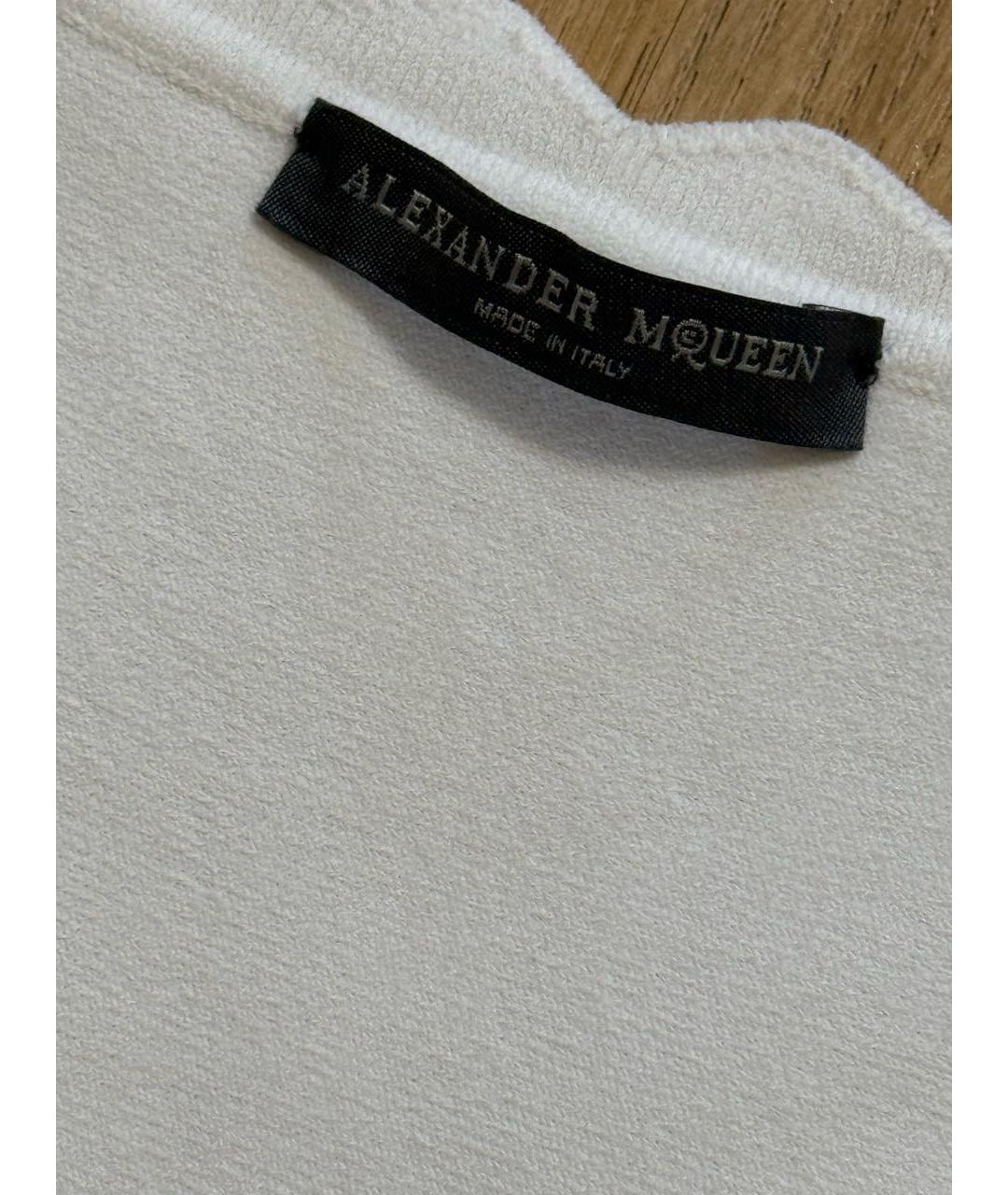 ALEXANDER MCQUEEN Белое вискозное повседневное платье, фото 5