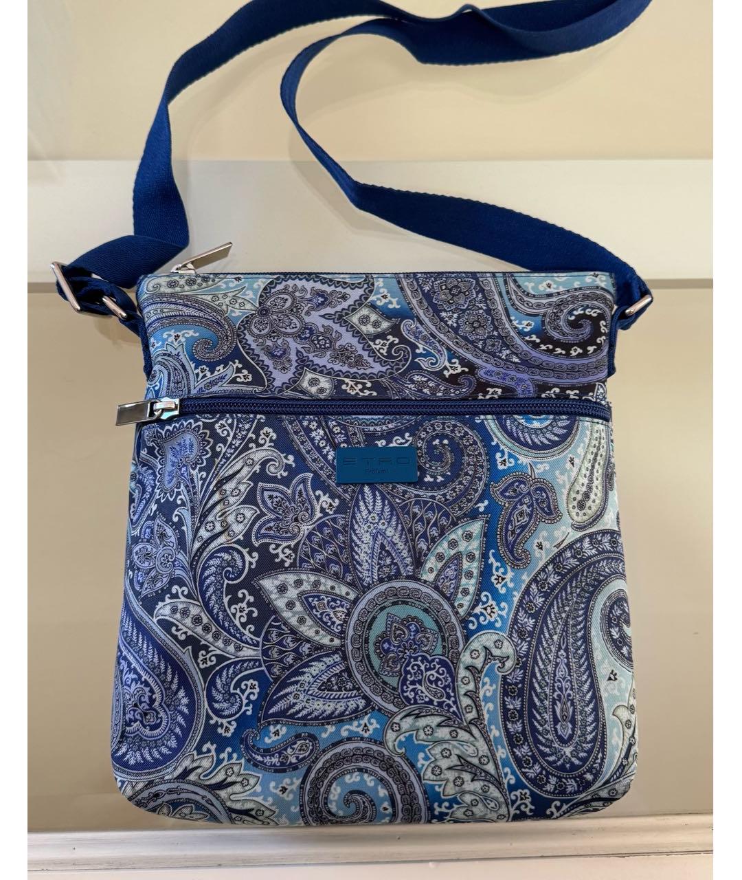 ETRO Синяя тканевая сумка через плечо, фото 4