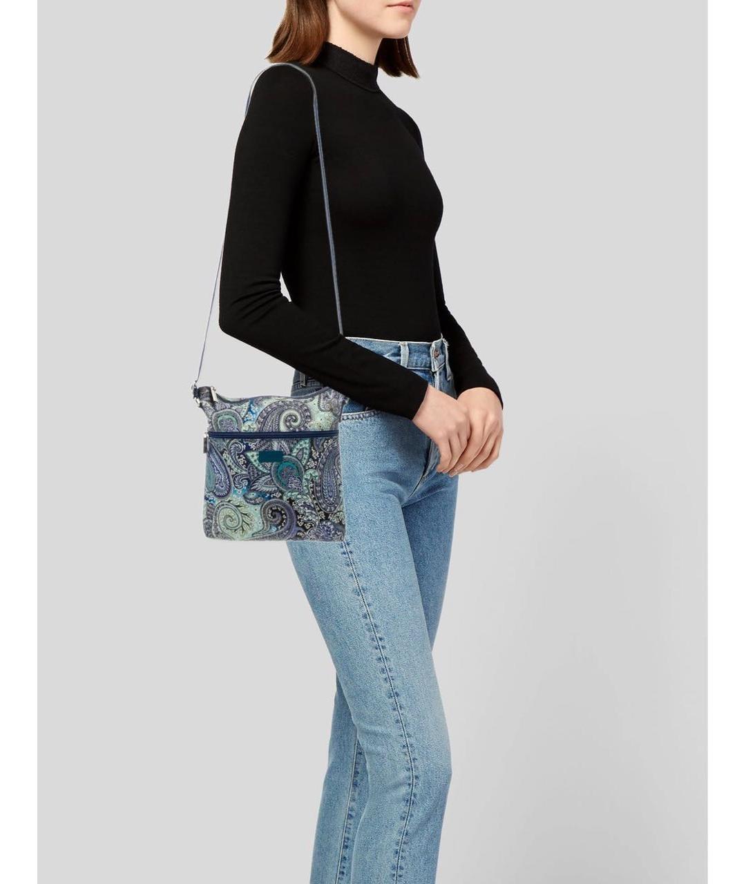 ETRO Синяя тканевая сумка через плечо, фото 8